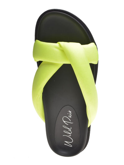 WILD PAIR Womens Yellow Puffer Sandals. Beck Slip On Slide Sandals Shoes 10 M