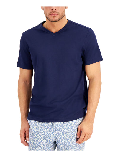 TASSO ELBA Mens Blue V Neck Classic Fit Shirt S