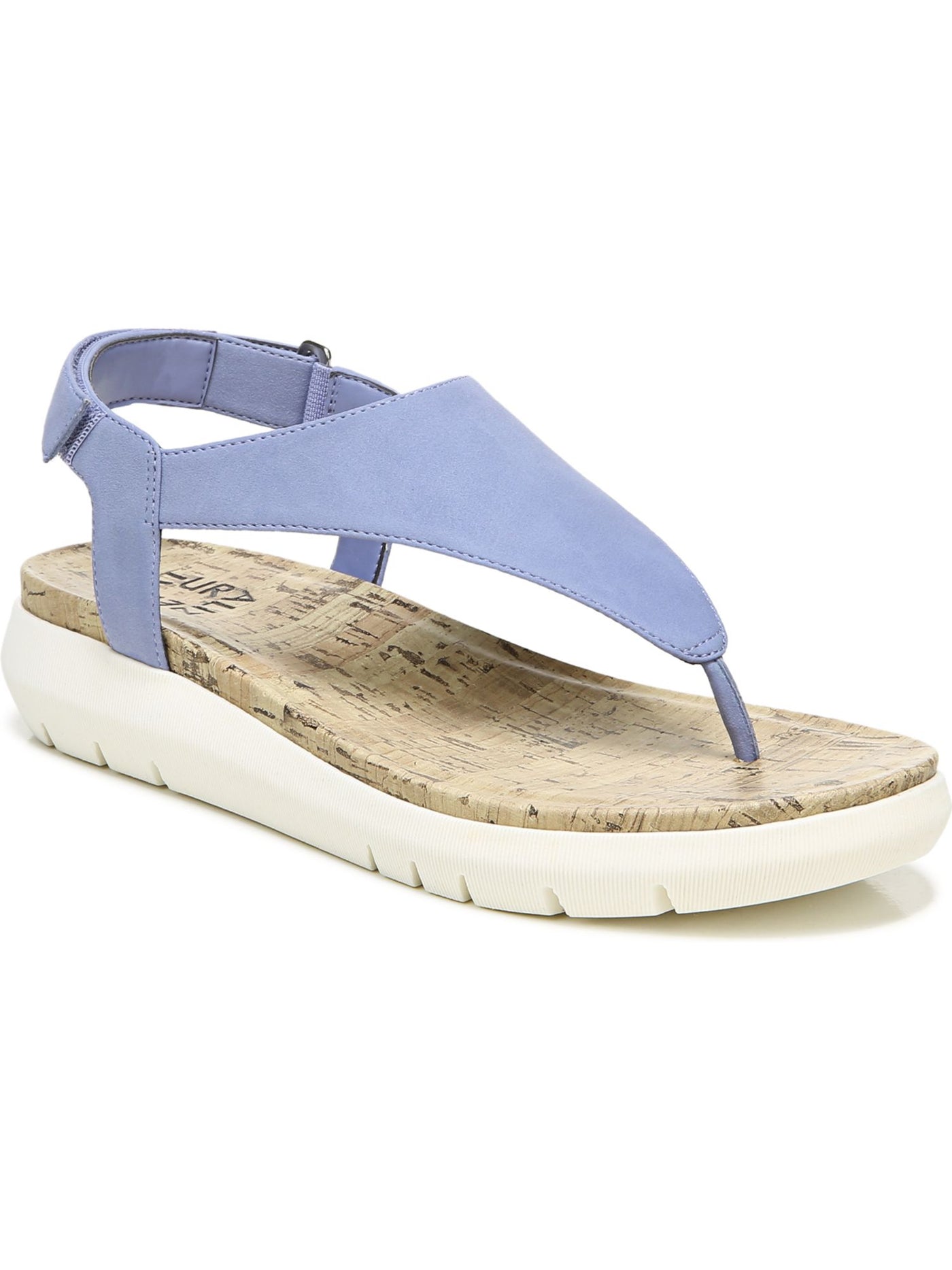 NATURALIZER Womens Light Blue Non-Slip Meghan Round Toe Wedge Thong Sandals 8 M
