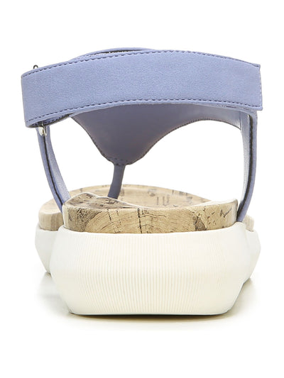 NATURALIZER Womens Light Blue Non-Slip Meghan Round Toe Wedge Thong Sandals 8 M