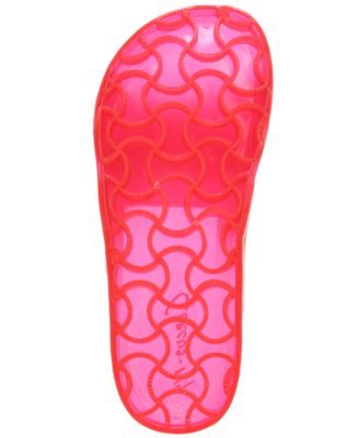 CIRCUS BY SAM EDELMAN Womens Pink Jelly Pool Slides Cushioned Jaylee Almond Toe Slip On Slide Sandals Shoes M