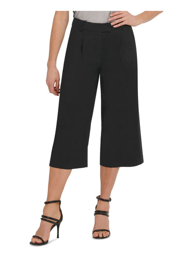 DKNY Womens Zippered Pocketed Pleated Front Wear To Work Cropped Pants