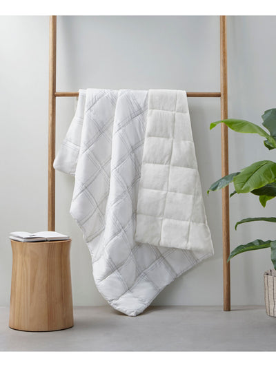 CLEAN SPACE Ivory Plaid 50 X 60 Throw