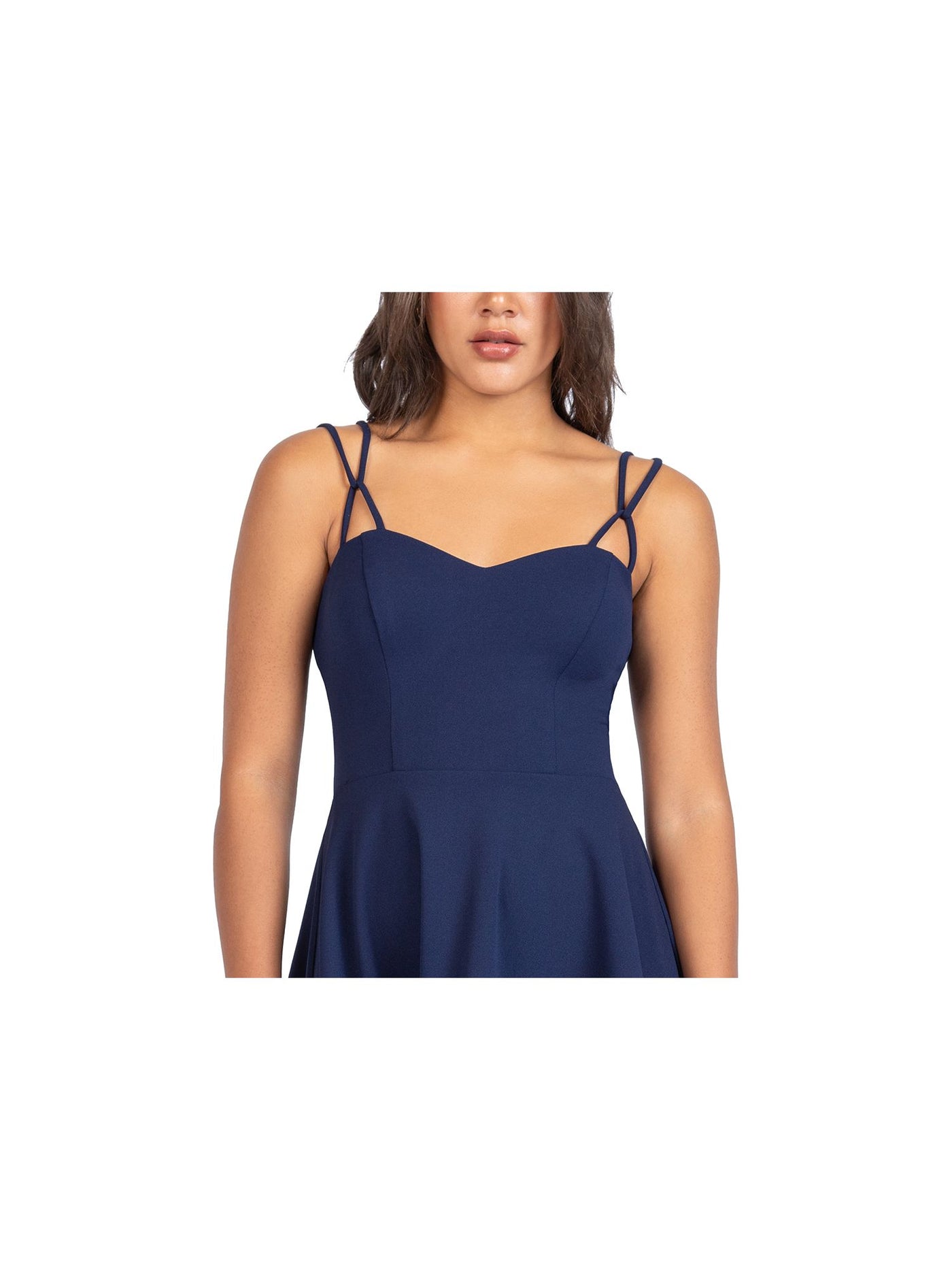 B DARLIN Womens Navy Spaghetti Strap Sweetheart Neckline Party Fit + Flare Dress Juniors 13\14