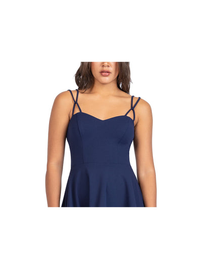 B DARLIN Womens Navy Spaghetti Strap Sweetheart Neckline Party Fit + Flare Dress Juniors 13\14