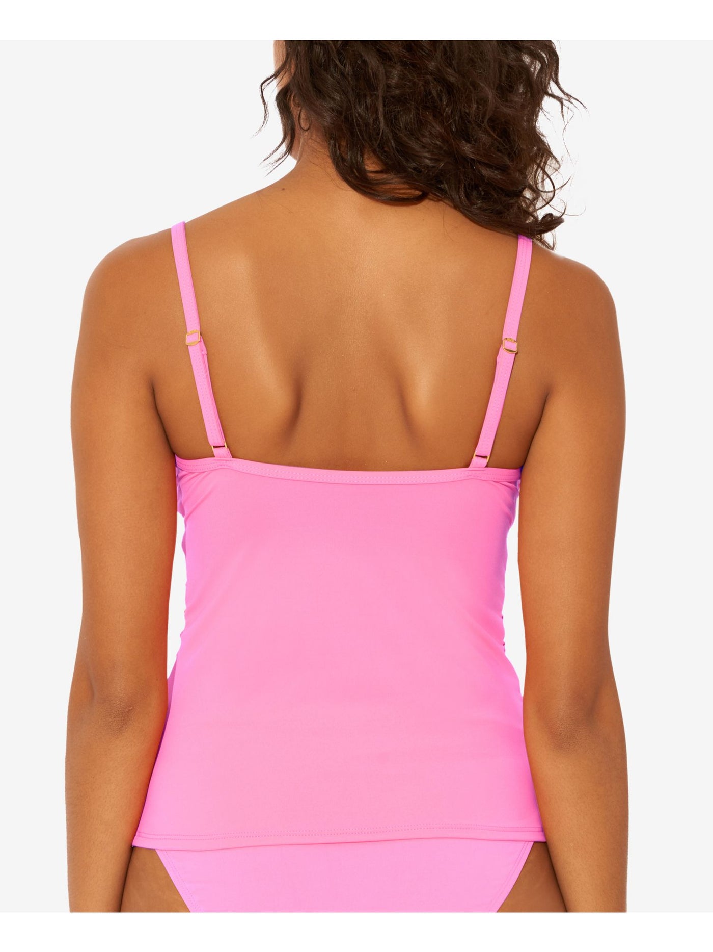 BLEU Women's Pink Stretch Sweetheart Adjustable Twist Shout Tankini Swimsuit Top 8