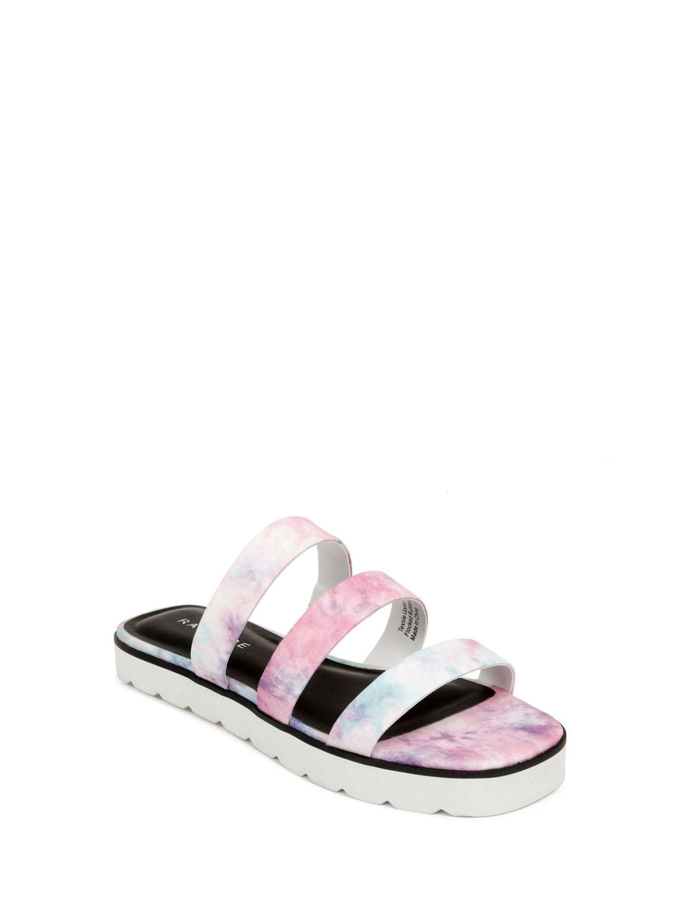 RAMPAGE Womens Pink Tie Dye Goring Padded Ally Round Toe Platform Slip On Slide Sandals Shoes 11 M