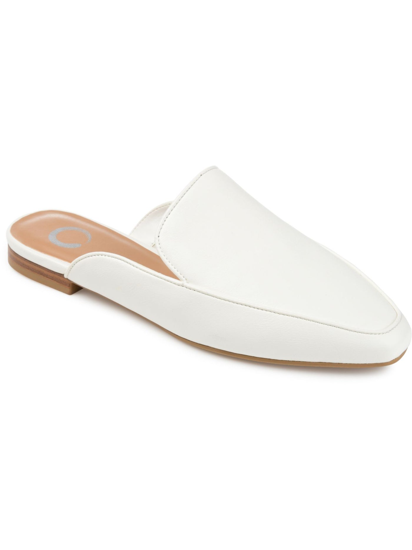 JOURNEE COLLECTION Womens White Notch Details Padded Akza Square Toe Slip On Mules 8.5 M