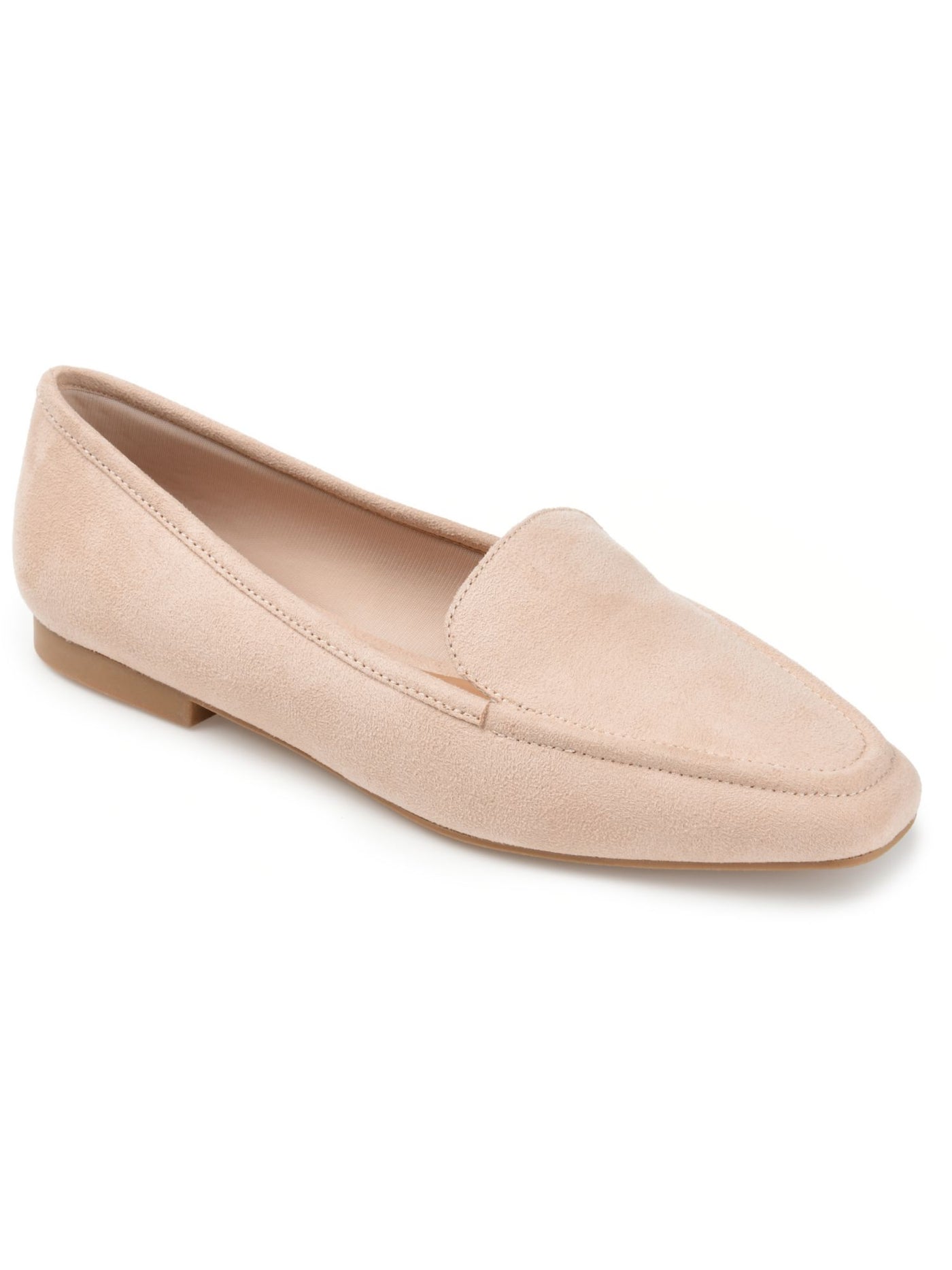 JOURNEE COLLECTION Womens Beige Notched Padded Tullie Square Toe Slip On Loafers Shoes 6.5 M