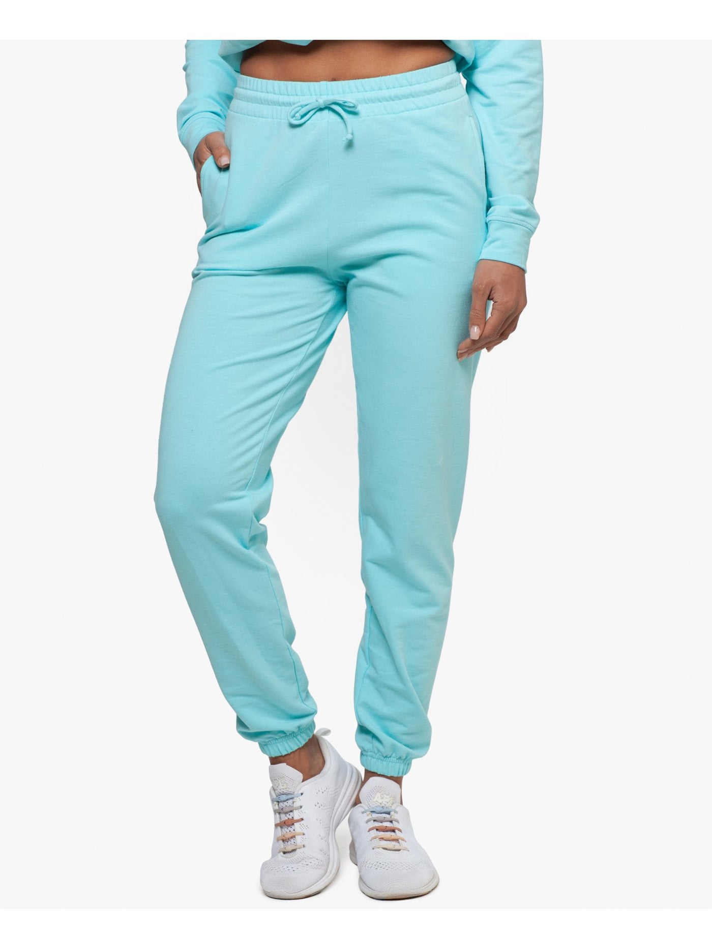 BAM BY BETSY & ADAM Womens Aqua Stretch Pocketed Draw String Waist, Tapered Lounge Pants M