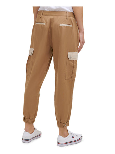 TOMMY JEANS Womens Pocketed Zippered Belted Jogger-style Cargo Pants