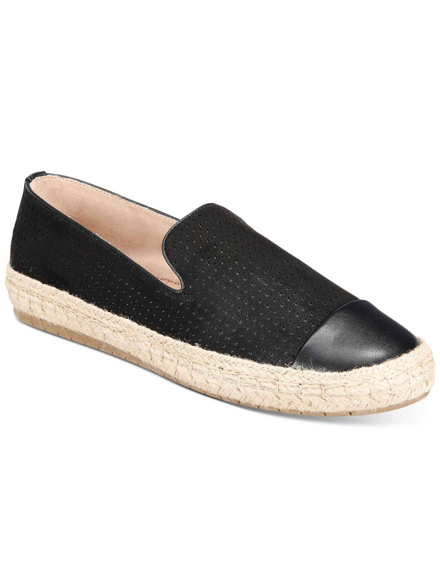 CHARTER CLUB Womens Black Perforated Breathable Jute Cushioned Woven Jonii Round Toe Platform Slip On Espadrille Shoes 6.5 M