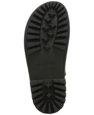 SAM EDELMAN NEW YORK Womens Brown Snake Adjustable Strap Lug Sole Eliana Round Toe Block Heel Slip On Leather Slide Sandals Shoes M
