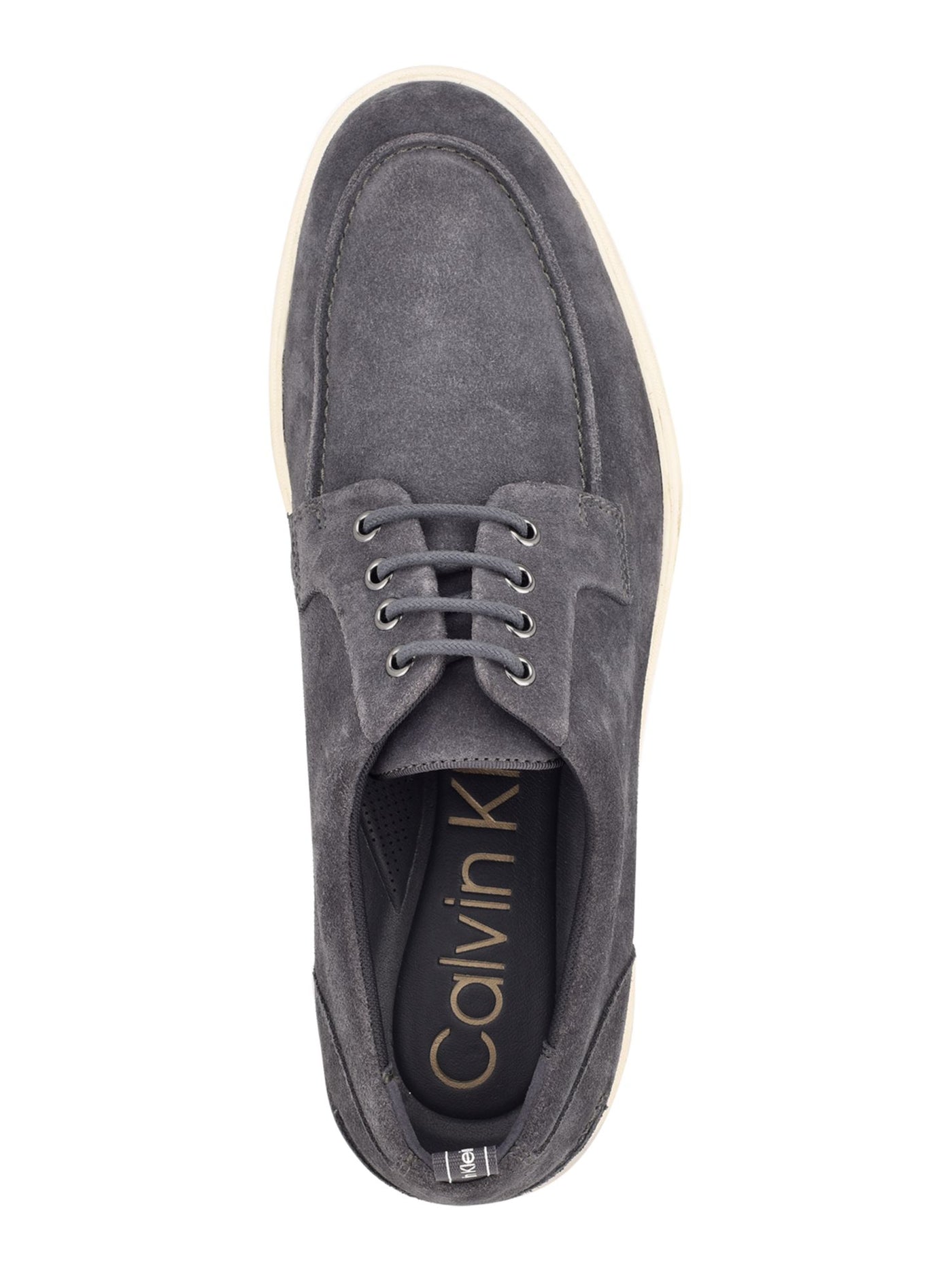 CALVIN KLEIN Mens Gray Removable Insole Cushioned Todd Round Toe Wedge Lace-Up Oxford Shoes 7.5 M