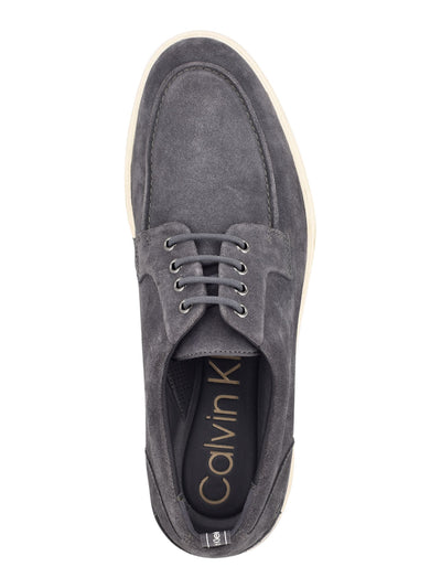 CALVIN KLEIN Mens Gray Removable Insole Cushioned Todd Round Toe Wedge Lace-Up Oxford Shoes 7.5 M