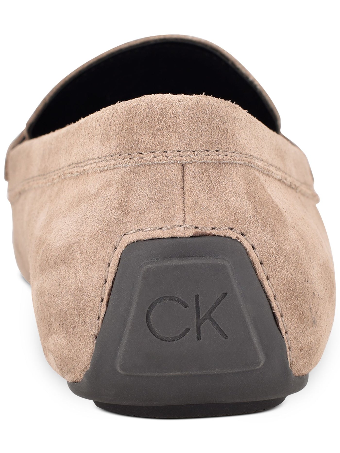 CALVIN KLEIN Womens Beige Moc Toe Brand Over Vamp Oliver Square Toe Slip On Leather Loafers Shoes 8.5
