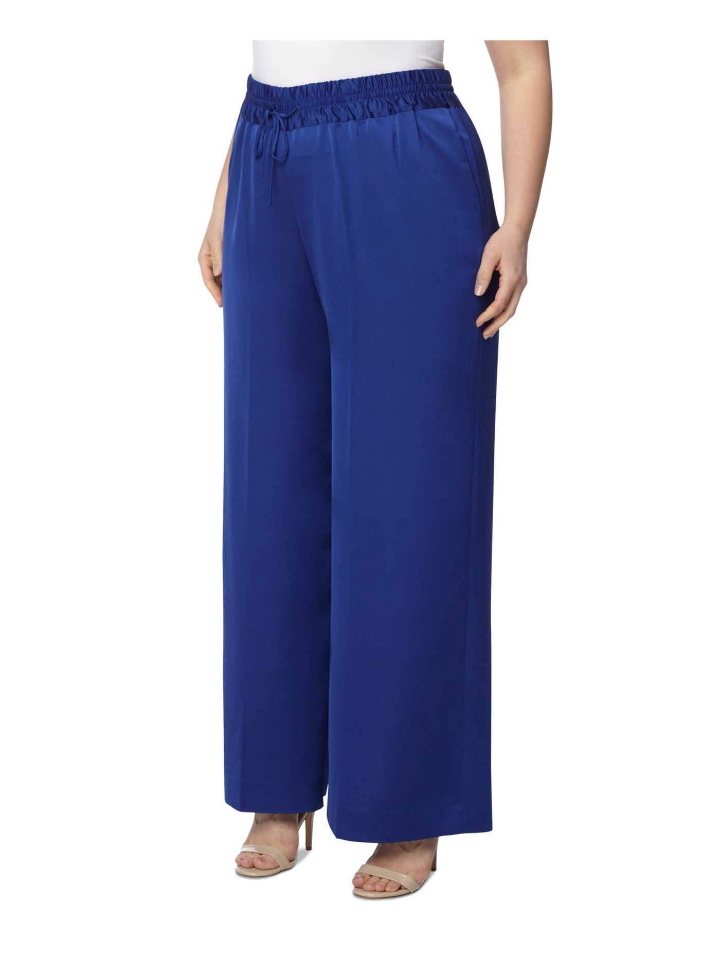 ANNE KLEIN Womens Pocketed Drawstring Elastic Waist Culotte Wear To Work Wide Leg Pants