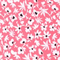 ROBBIE BEE Womens Coral Stretch Gathered Ruffled At Skirt Floral Short Sleeve Surplice Neckline Below The Knee Wear To Work Fit + Flare Dress