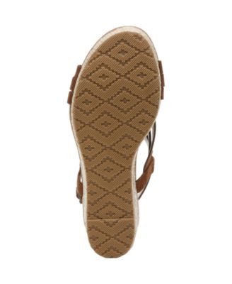 ZODIAC Womens Brown 1" Platform Padded Woven Petra Open Toe Wedge Buckle Leather Slingback Sandal M