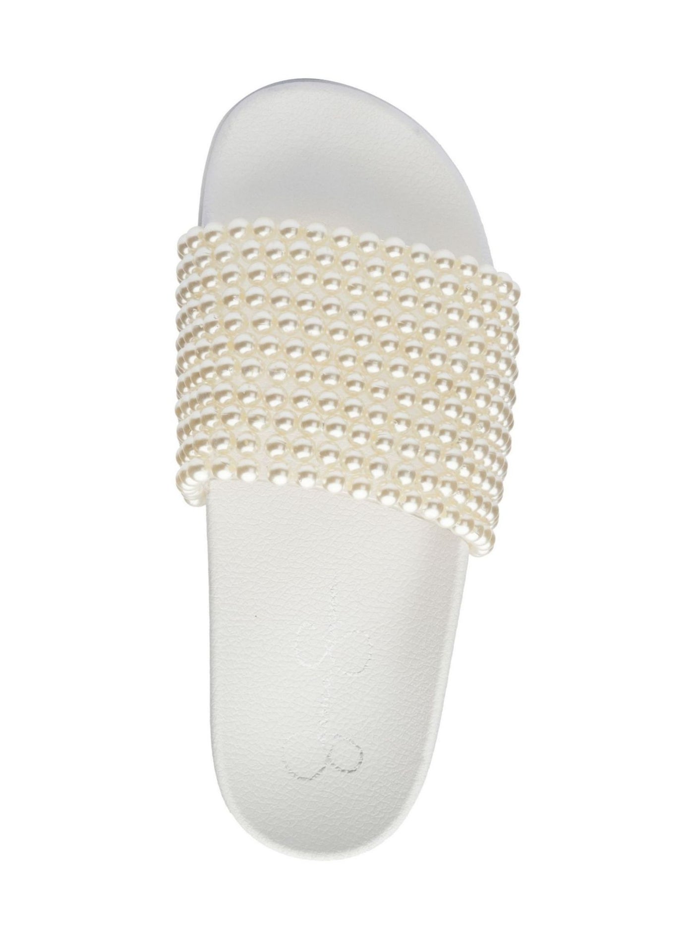 JESSICA SIMPSON Womens Ivory Pool Slide Beaded Saycie Round Toe Slip On Slide Sandals Shoes M