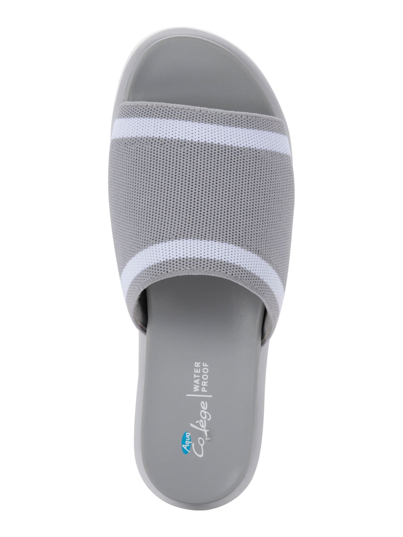 AQUA COLLEGE Womens Gray Waterproof Katalina Round Toe Slide Sandals Shoes 9.5 M
