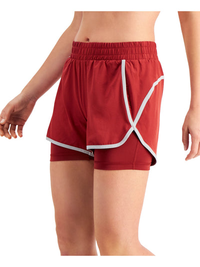 IDEOLOGY Womens Red Stretch Pocketed Moisture Wicking Flat Seems Layers Look Active Wear Shorts XS