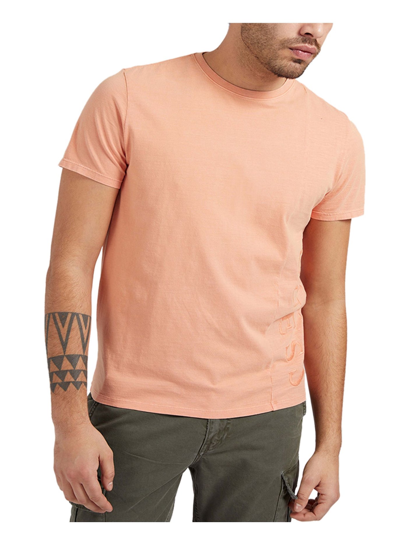 GUESS Mens Orange Short Sleeve Slim Fit T-Shirt XXL