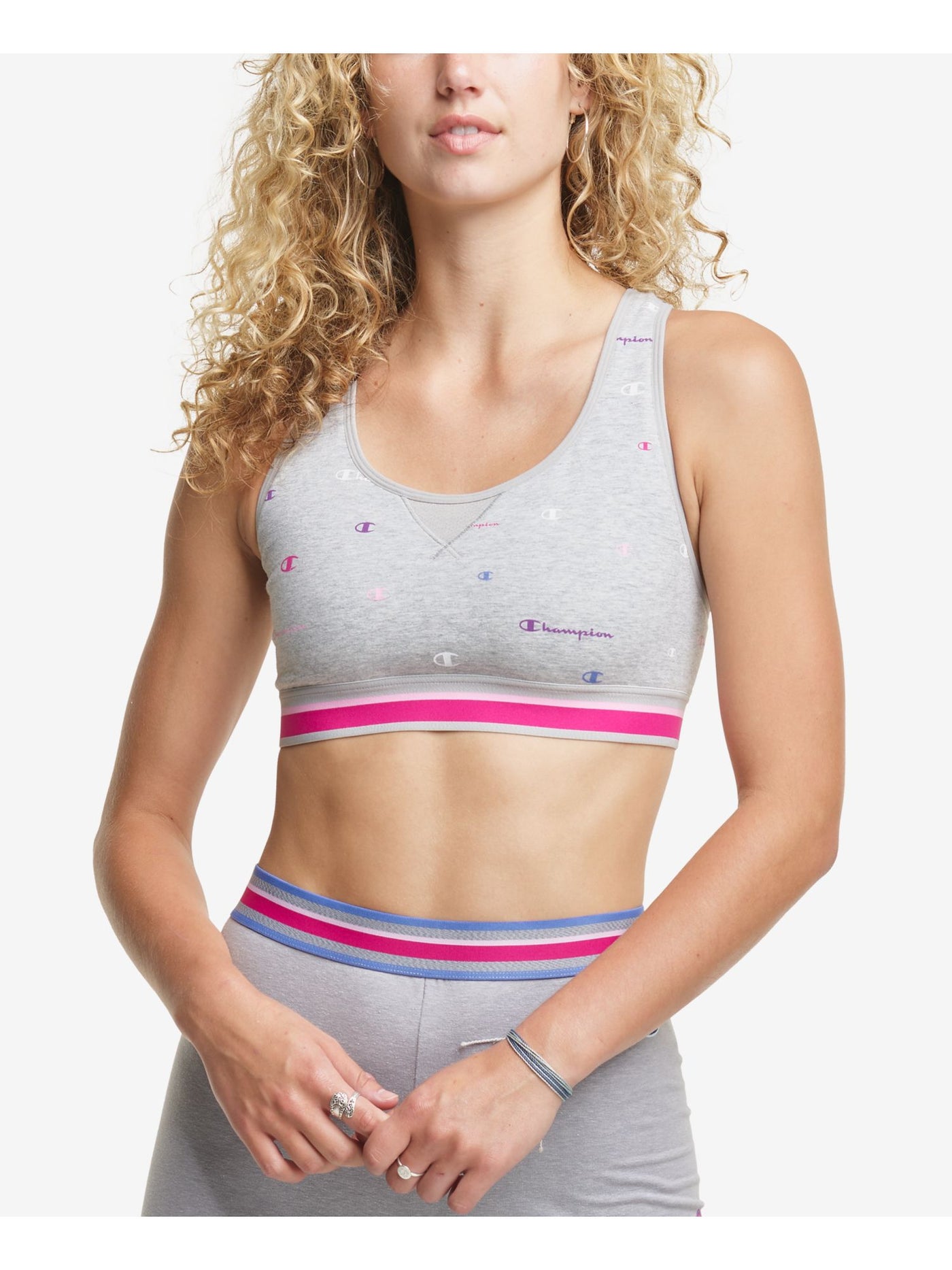 CHAMPION Intimates Gray Full Coverage Moderate Support Sports Bra L