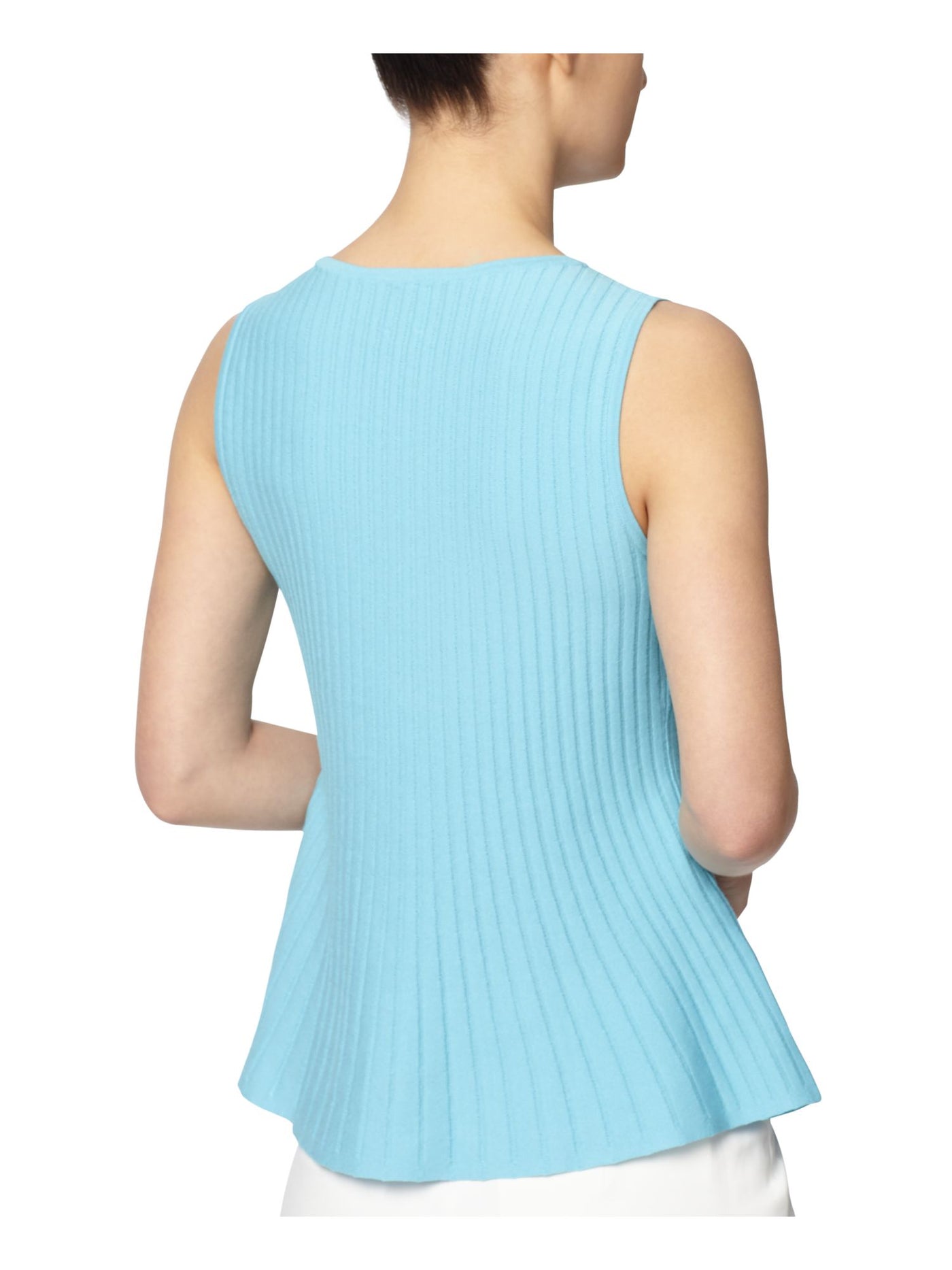 ANNE KLEIN Womens Turquoise Stretch Crew Neck Wear To Work Peplum Sweater XL
