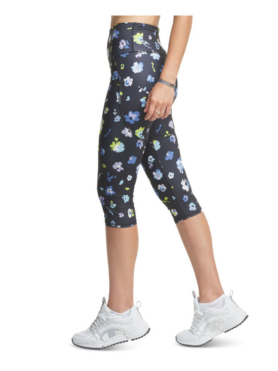 CHAMPION Womens Black Stretch Moisture Wicking Odor Technology Built-in Pocket Floral Active Wear Cropped Leggings XS