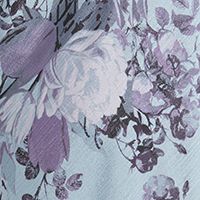 R&M RICHARDS Womens Light Blue Ruffled Metallic Draped Floral 3/4 Sleeve Open Front Shrug Top