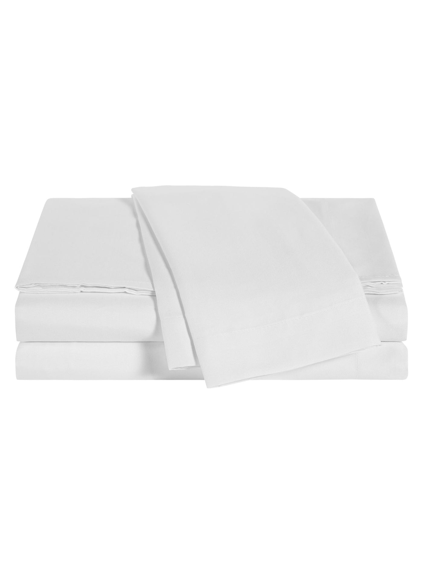 WELLBEING Sunham White Solid 300 Thread Count Queen Sheet Set