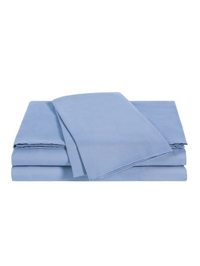 WELLBEING Light Blue Solid 300 Thread Count King \ California King Sheet Set