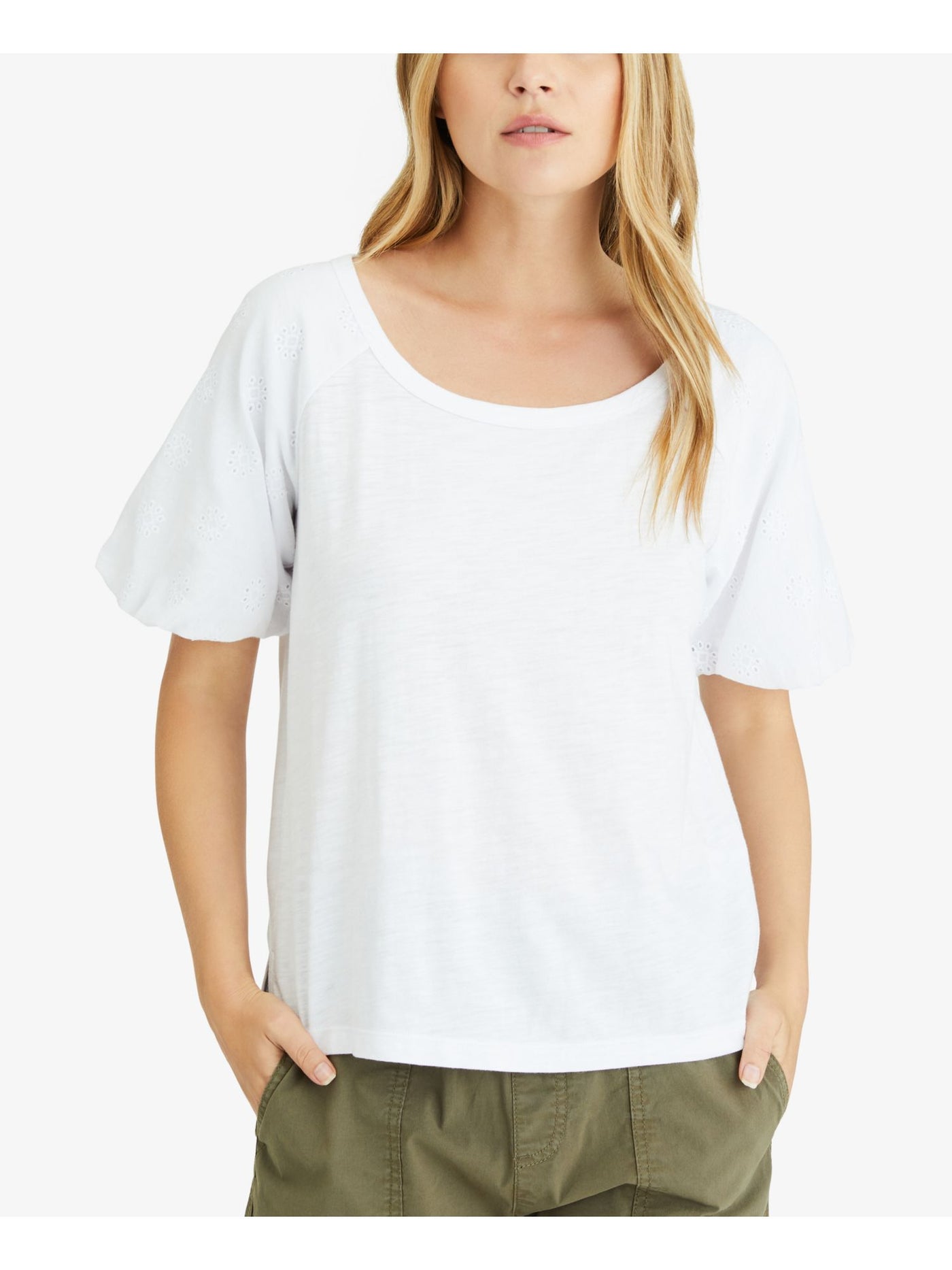 SANCTUARY Womens White Scoop Neck Top S