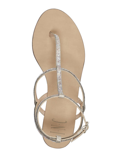 INC Womens Beige Rhinestone Flexible  Sole Adjustable Madge Almond Toe Wedge Buckle Dress Sandals Shoes 10.5 M