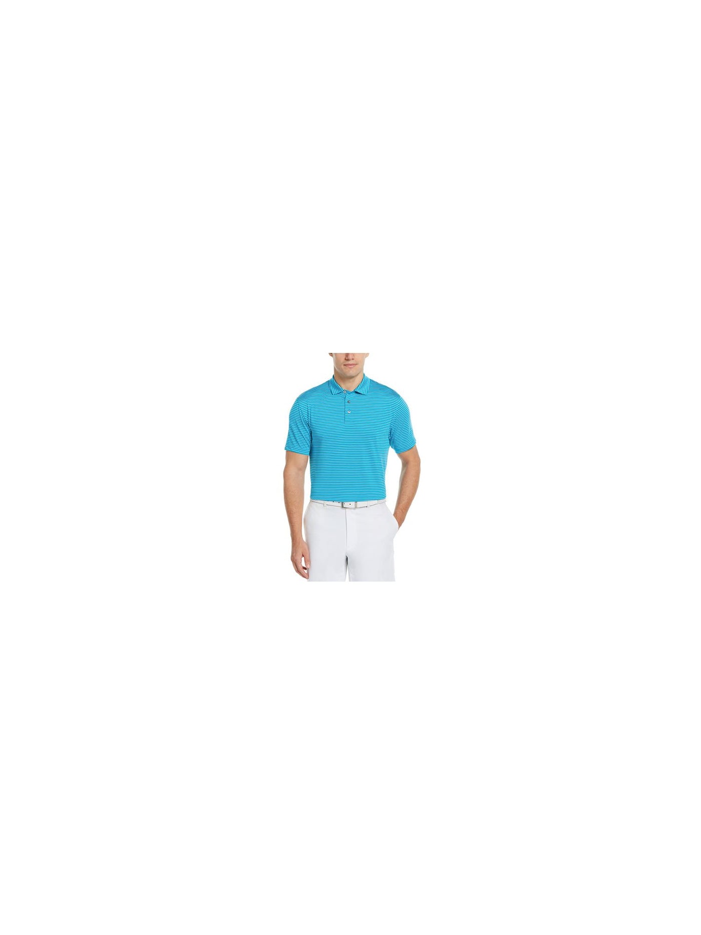HYBRID APPAREL Mens Turquoise Athletic Fit Moisture Wicking Polo L