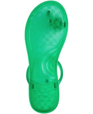 INC Womens Green Jelly Toe Ring Pineapple Detail Embellished Strappy Loren Round Toe Slip On Sandals Shoes M