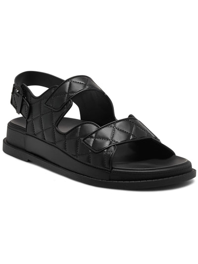 INC Womens Black Slip-Resistant Adjustable Quilted Liyana Round Toe Buckle Slingback Sandal 10 M