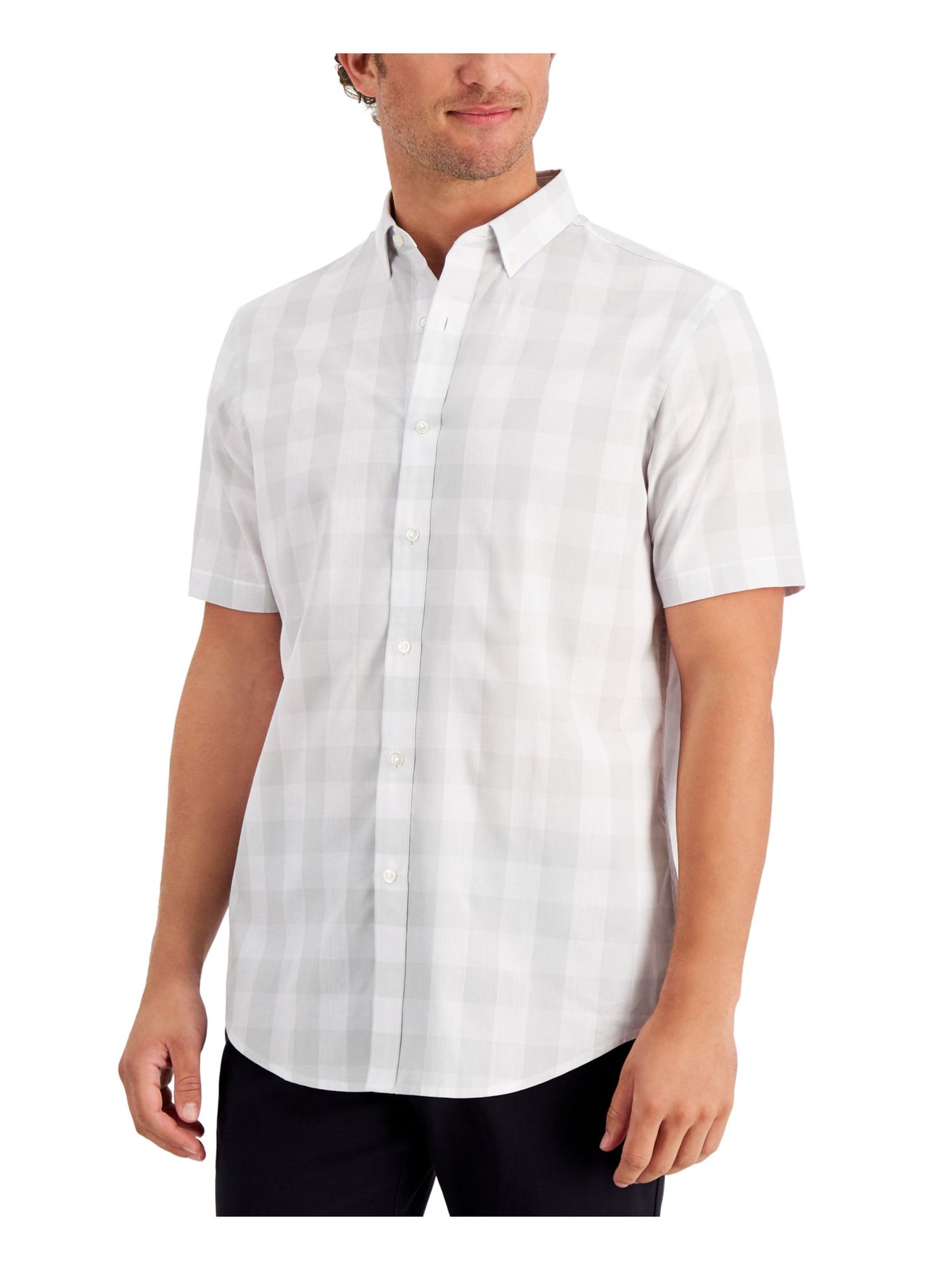 club room white dress shirt Club Room Men's Slim-Fit Pinpoint Solid Dress Shirt White Size 16x34-35