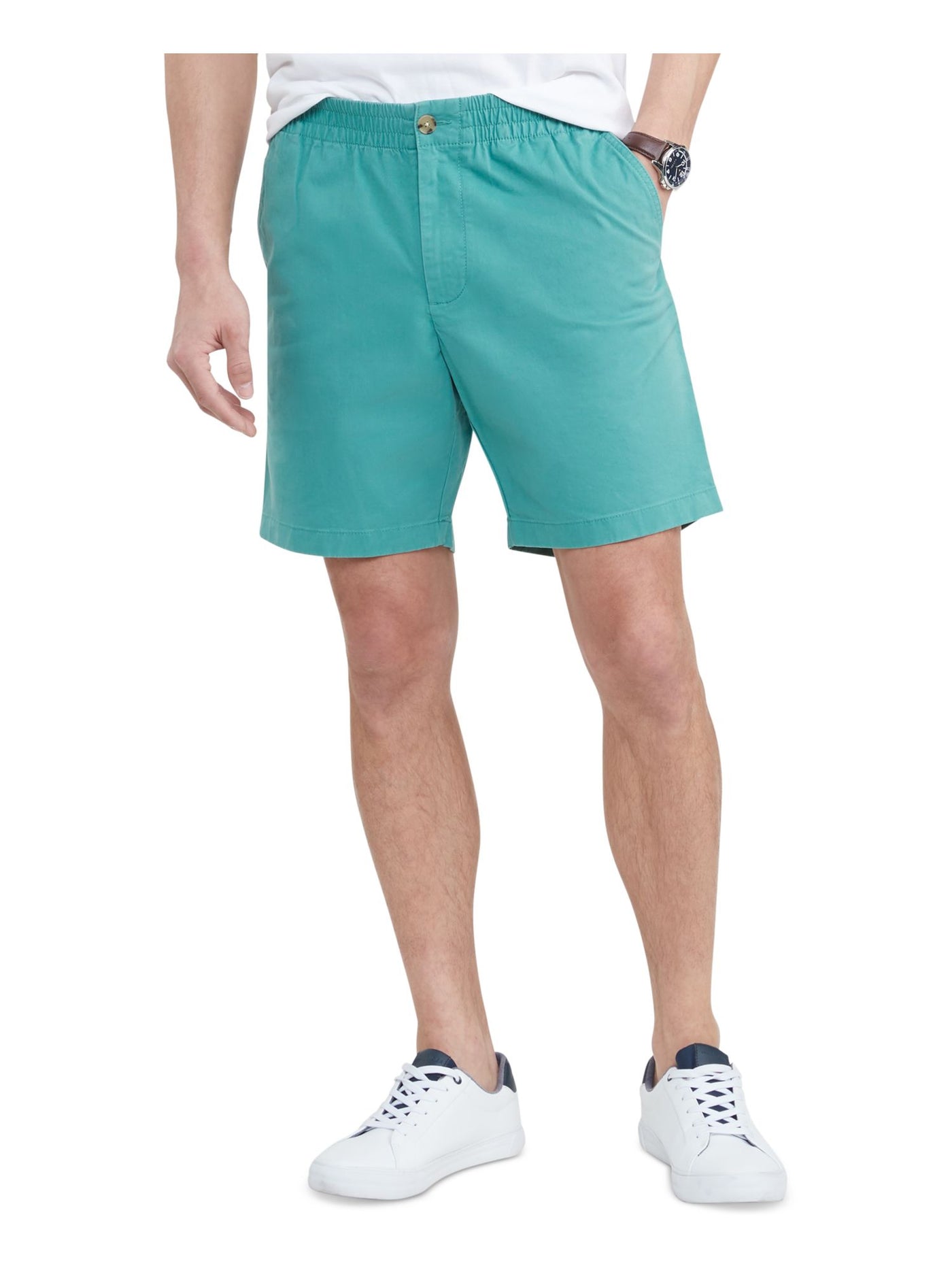 TOMMY HILFIGER Mens Theo Green Expandable Waist Straight Leg Classic Fit Stretch Shorts XXL