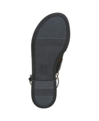 NATURALIZER Womens Black Snakeskin Cushioned Comfort Adjustable Strap Slip Resistant Fianna Round Toe Block Heel Buckle Leather Sandals Shoes M