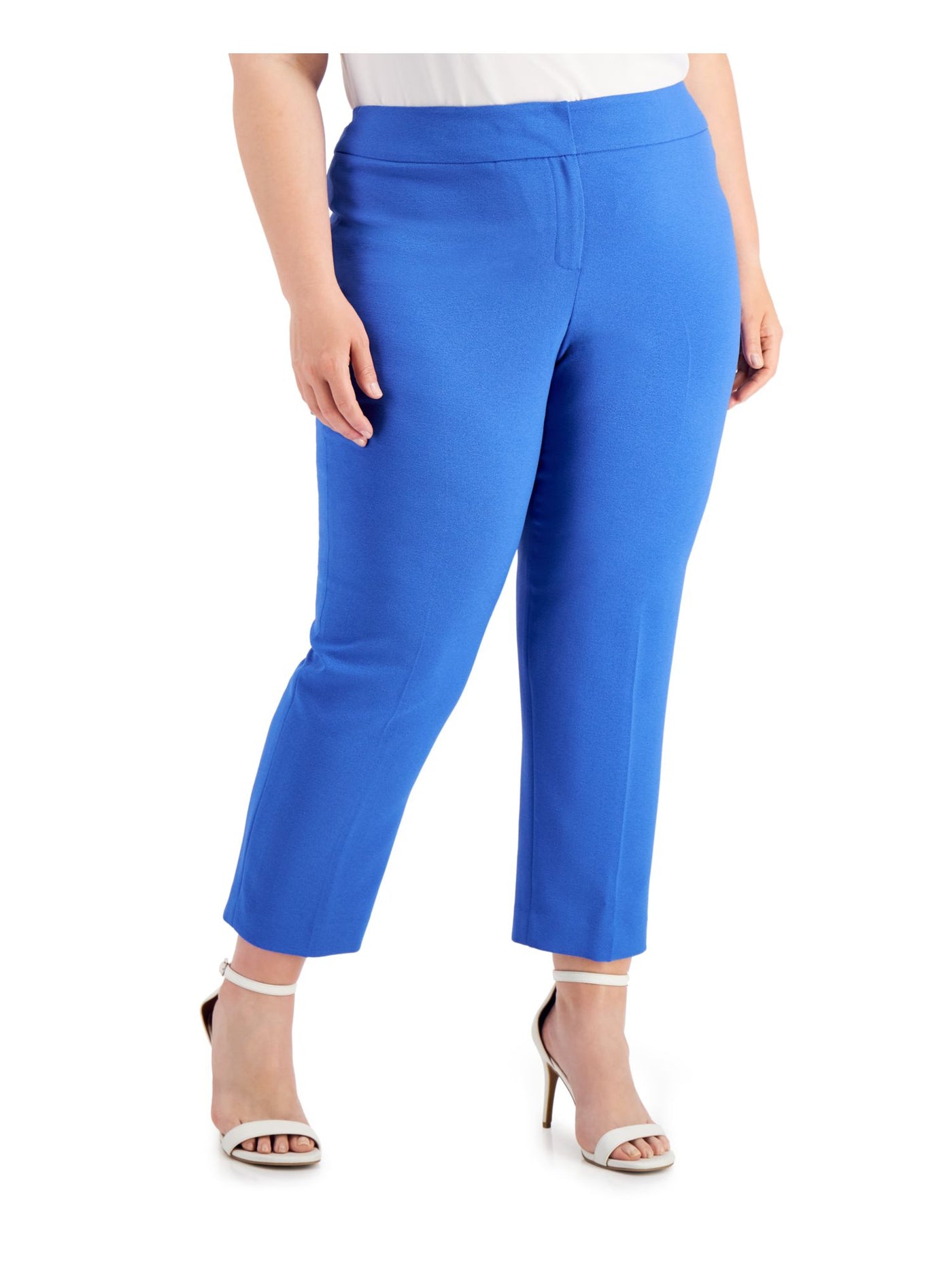 KASPER Womens Blue Wear To Work Cropped Pants Plus 24W