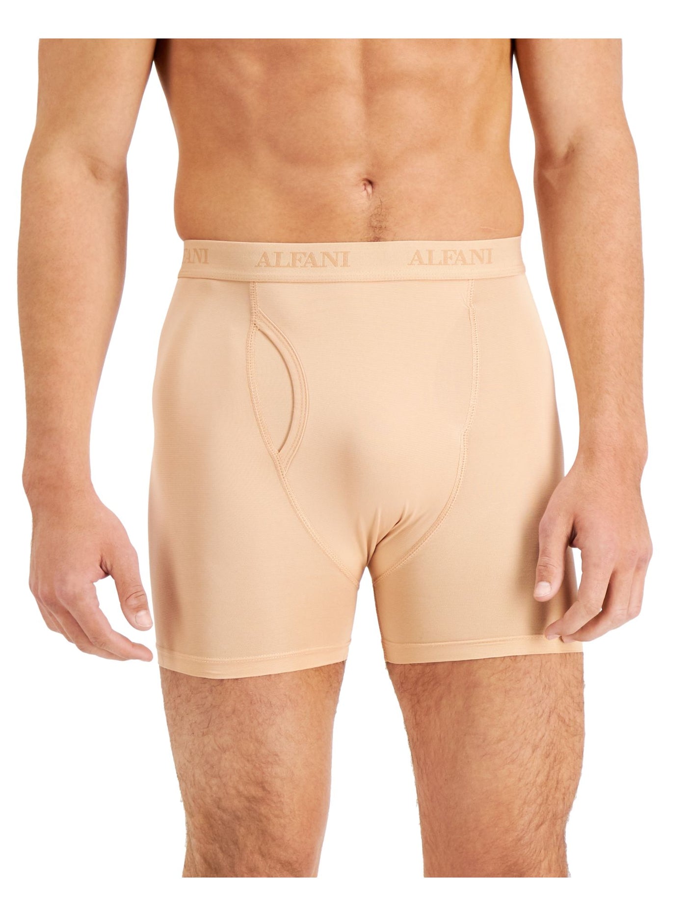 ALFANI Intimates Beige Mesh Quick-Dry Boxer Brief Underwear M