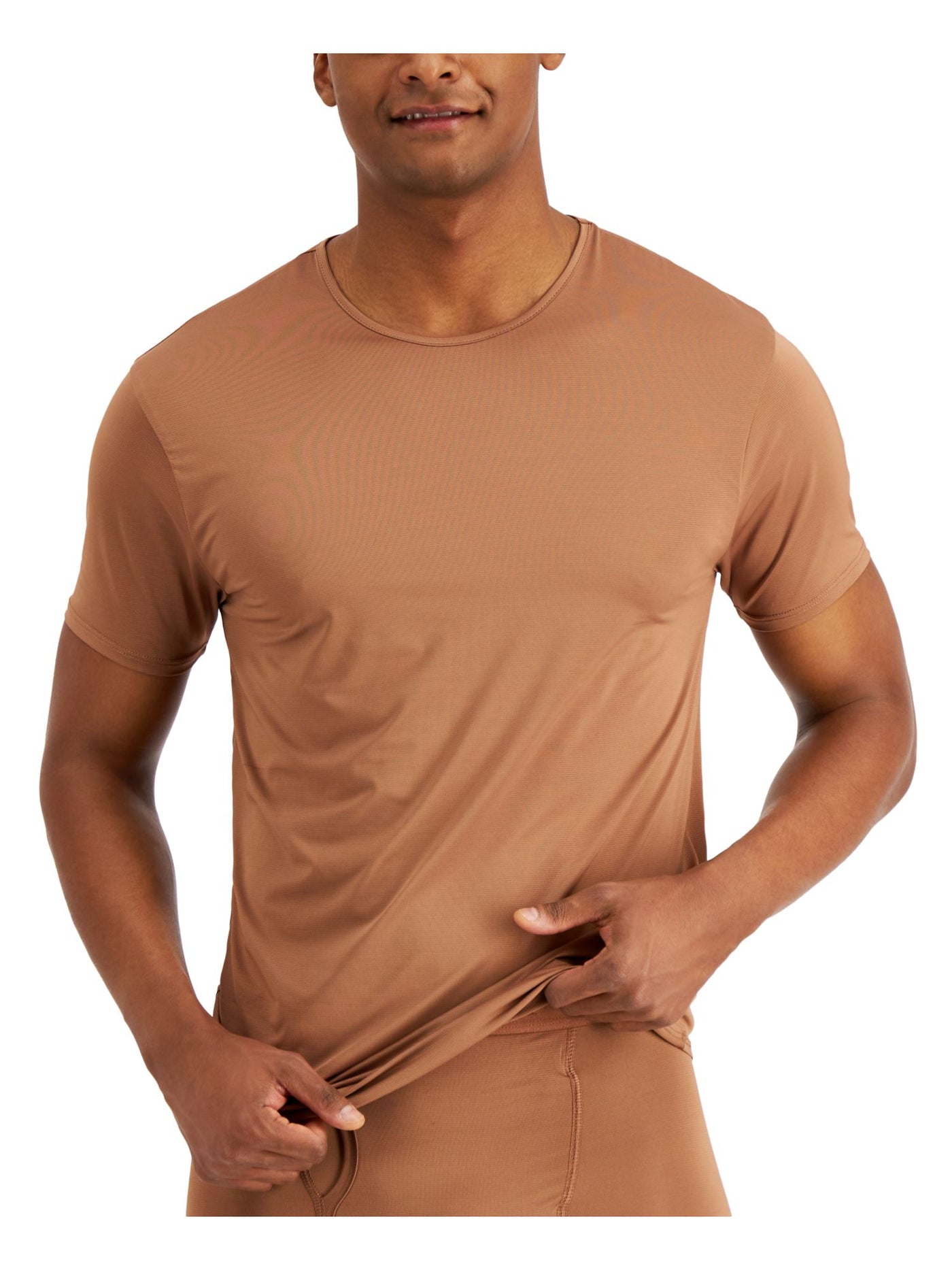 ALFATECH BY ALFANI Mens Brown Moisture Wicking T-Shirt S