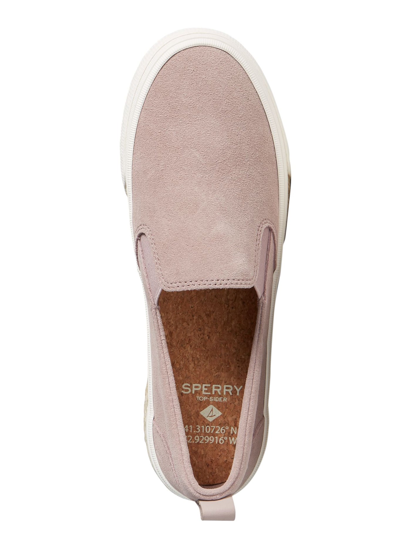 SPERRY Womens Pink Woven Goring Pull Tab Logo Cushioned Slip Resistant Twin Gore Round Toe Platform Slip On Leather Sneakers Shoes 11 M