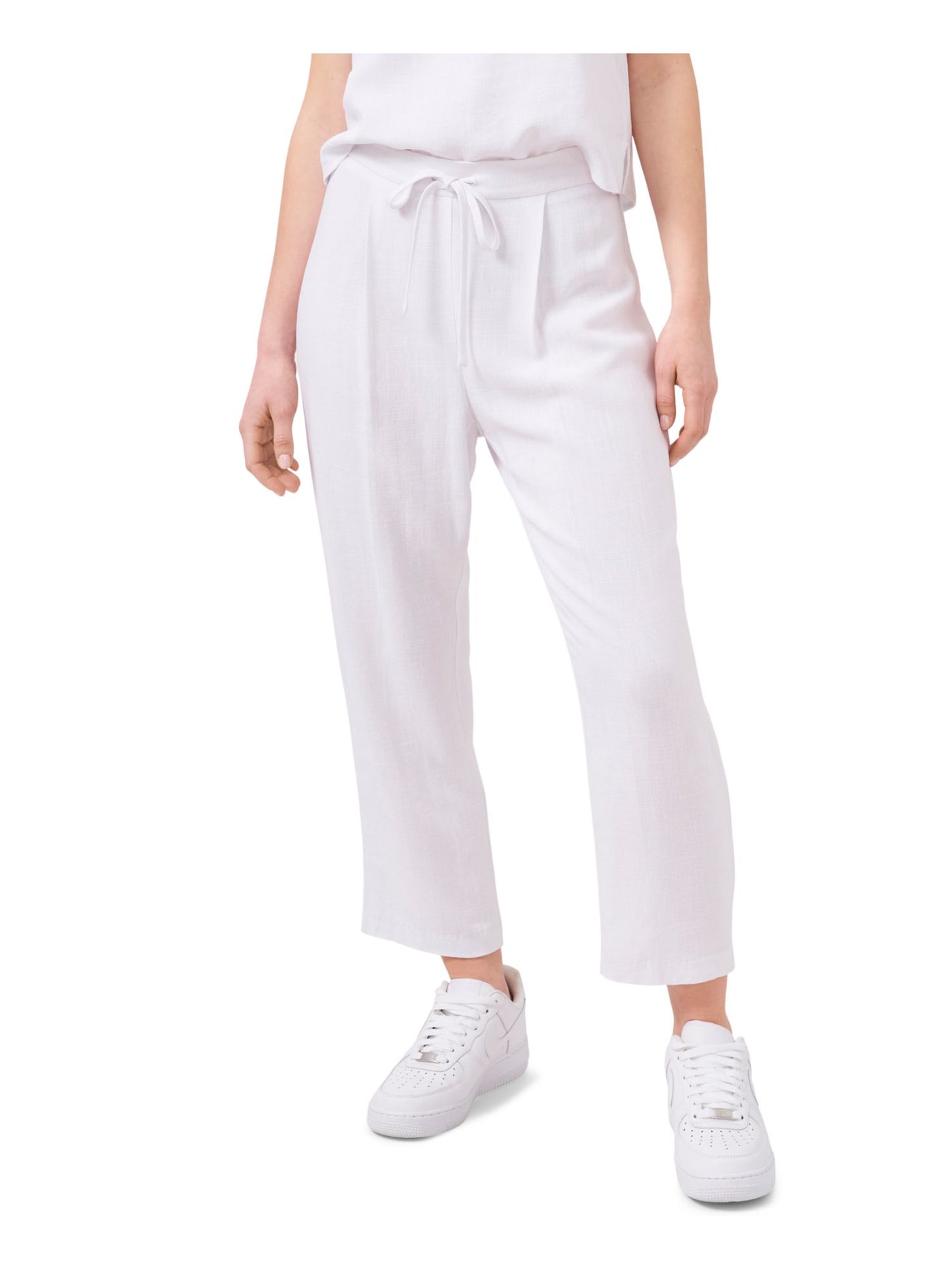 RILEY&RAE Womens White Pleated Tie Straight leg Pants S