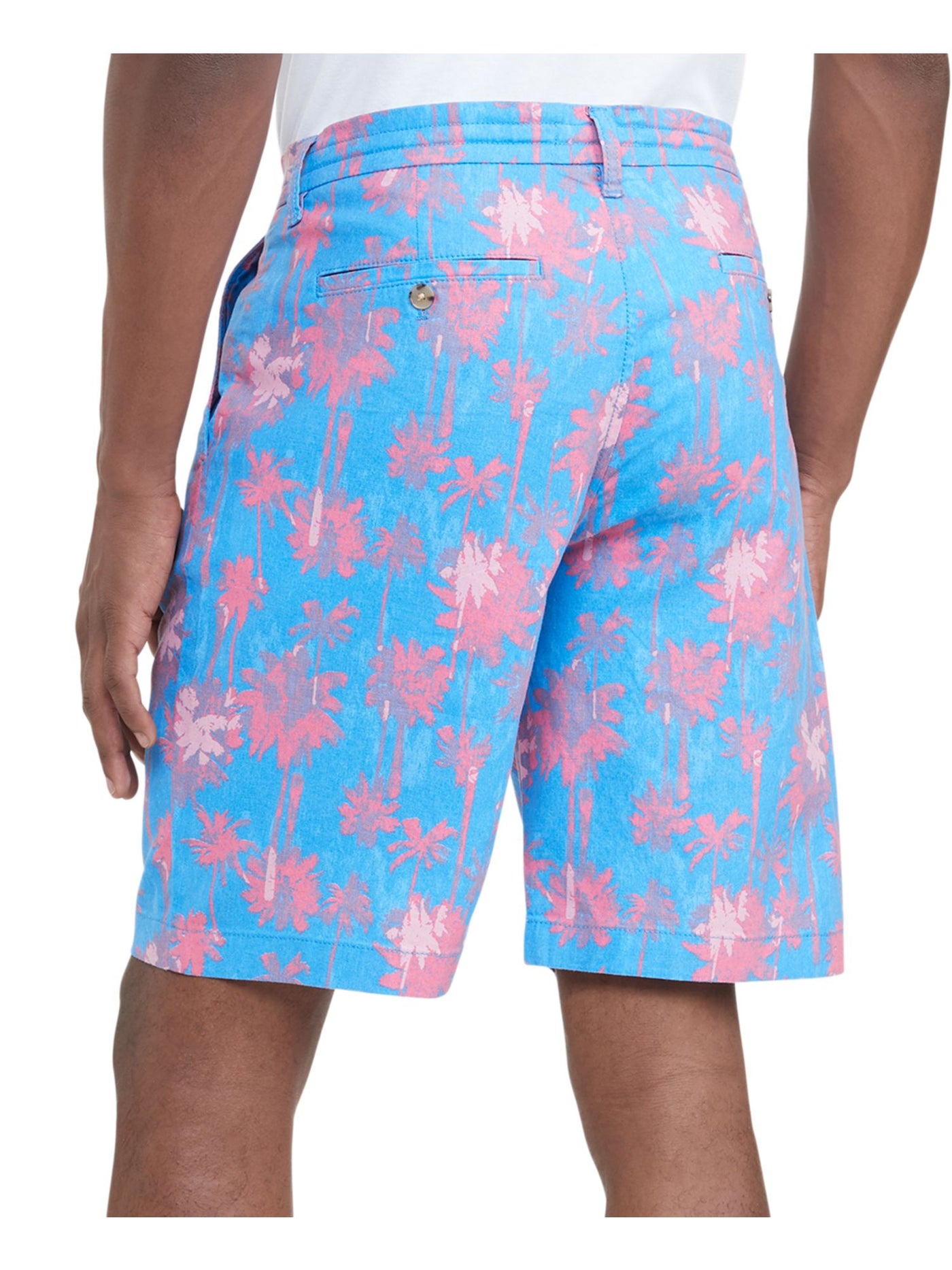 TOMMY HILFIGER Mens Miho South Beach Blue Drawstring, Classic Fit Stretch Shorts 40 Waist