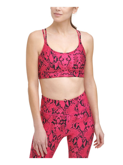 DKNY Intimates Pink Embossed Strappy Back Sports Bra S