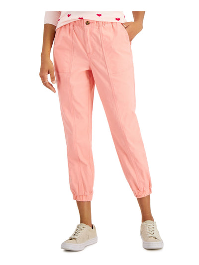 STYLE & COMPANY Womens Coral Stretch Pocketed Zippered Elastic Cuffs  Utility Cropped Pants L