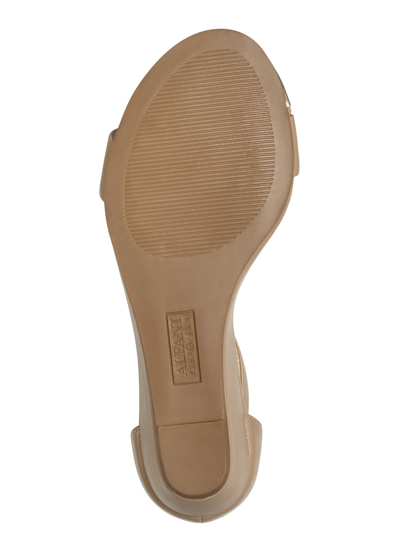 ALFANI Womens Beige Cushioned Ankle Strap Tiresa Round Toe Wedge Slip On Leather Sandals Shoes M